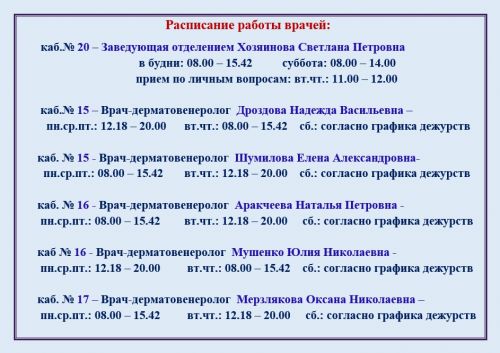 Кожно-венерологическое диспансерное отделение