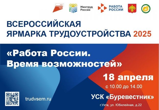 В Ухте 18 апреля в СК «Буревестник» пройдет ярмарка трудоустройства